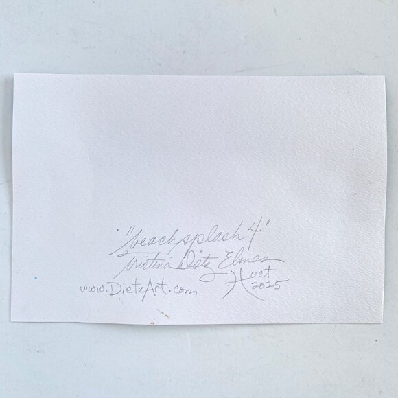 Beach Splash Original Seascape Watercolor Painting Matted Frame Ready 8x10in Mat - Picture 5 of 5